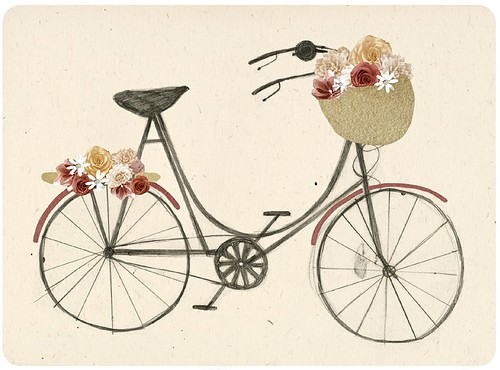 art, bicycle, life, flower, basket