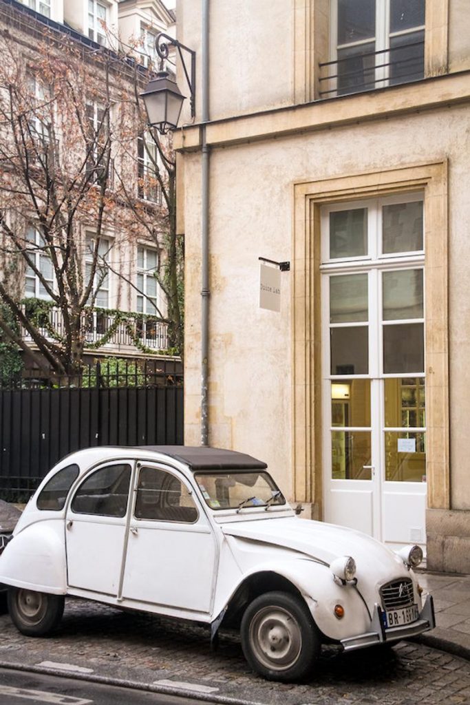 Parisian vintage car photo, Citroen 2CV photo, fine art paris photography, b&w photography, travel photo, wall decor