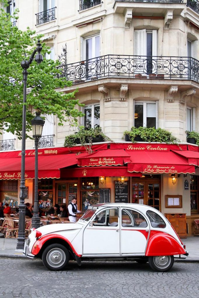 Parisian vintage car photo, Citroen 2CV photo, fine art paris photography, travel photo, wall decor