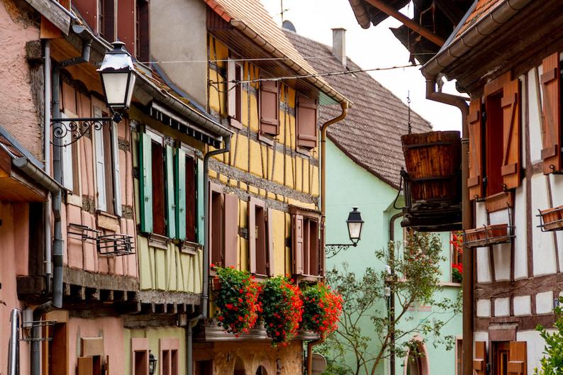 Falling Off Bicycles, Julia Willard, Colorful Alsace photo, fine art Paris photography, France photo, Falling Off Bicycles travel photo, wall decor