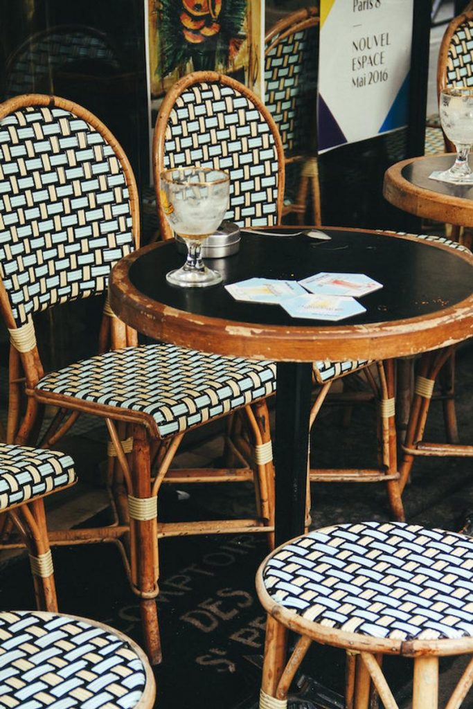 Julia Willard, Falling Off Bicycles, Café table Paris, Falling Off Bicycles, fine art Paris travel photography, travel photo, wall decor