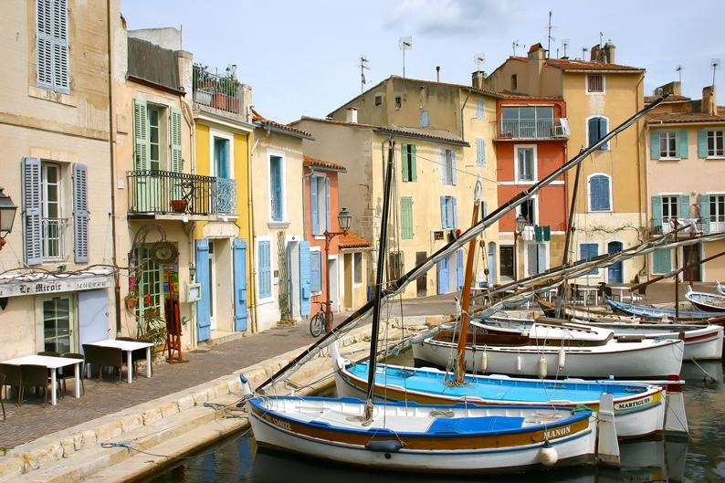 Provence boat scene, rainbow boat scene, fine art paris photography, travel photo, Falling Off Bicycles, Julia Willard, Julie Willard