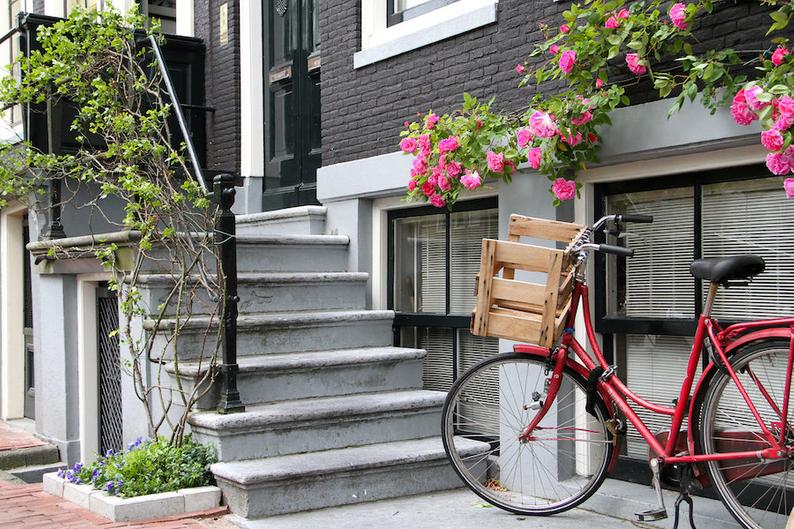 Amsterdam bike photo, bike parking, summer bicycle photo, fine art Netherlands photography, travel photo, wall decor