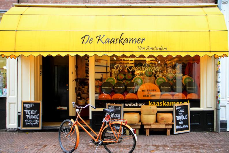 Amsterdam bike photo, bike parking, fall bicycle photo, fine art Netherlands photography, travel photo, wall decor, cheese, yellow photo