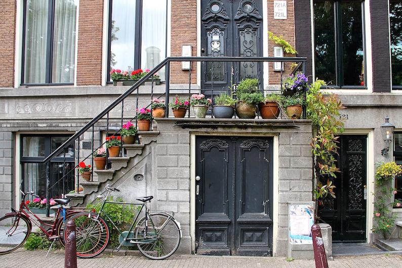 Amsterdam bike photo, bike parking, spring bicycle photo, fine art Netherlands photography, travel photo, wall decor