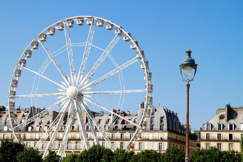 Tuileries Garden, Ferris Wheel Paris photo, fine art Paris photography, b&w photography, travel photo