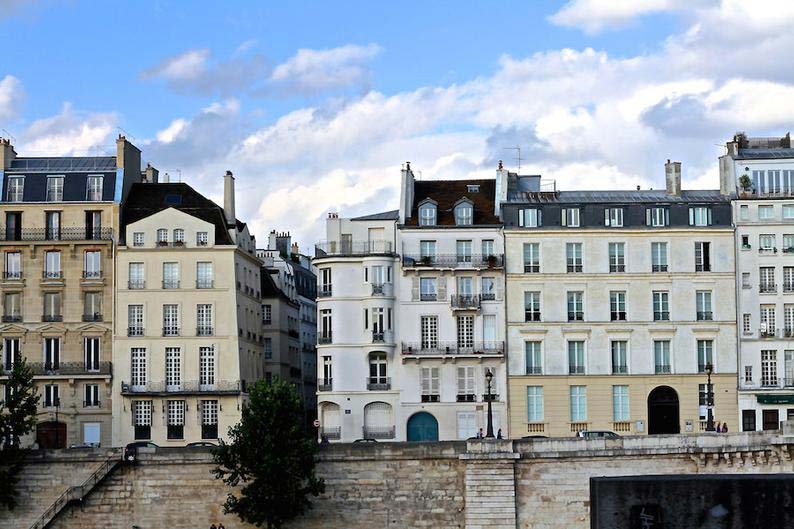 Ile Saint Louis Parisian view, fine art paris photography, b&w photography, travel photo, wall decor