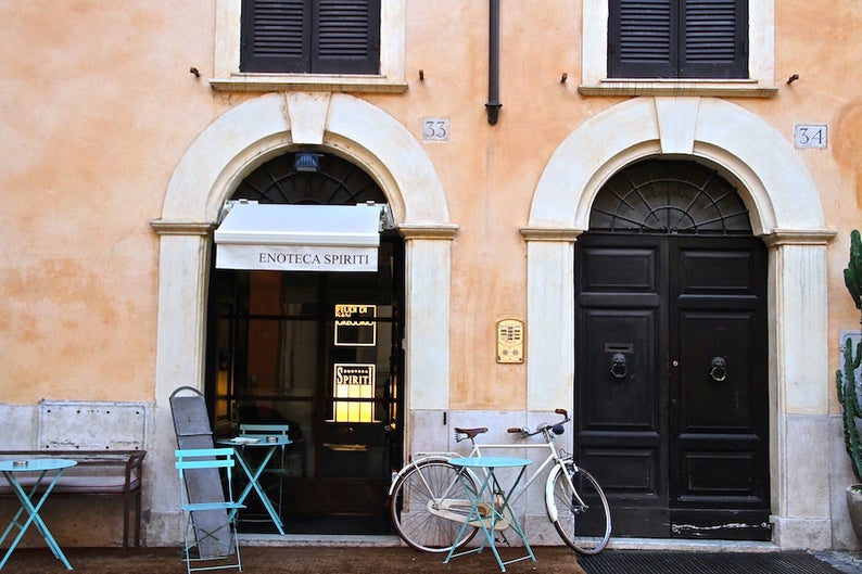 Rome, Italy façade photo, bicycle photo by Falling Off Bicycles, fine art travel photography, travel photo by Julia Willard