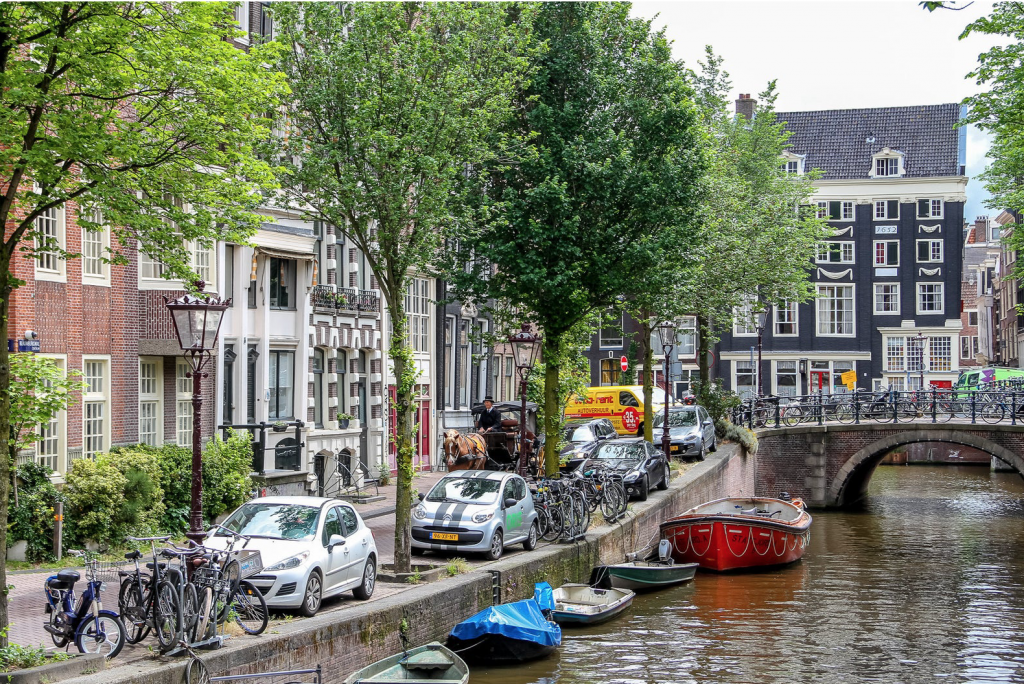 Falling Off Bicycles, Julia Willard, Amsterdam, boat on a canal, grachten, Amsterdam photography