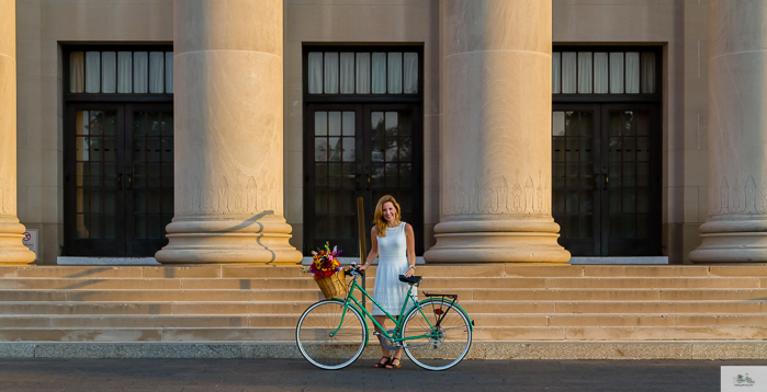 Julia Willard, Julie Willard, Julia Arias, Falling Off Bicycles, Nelson Atkins Museum of Art, Kansas City, Missouri, green bike, bike in KC, bike in Kansas City, bike in Paris