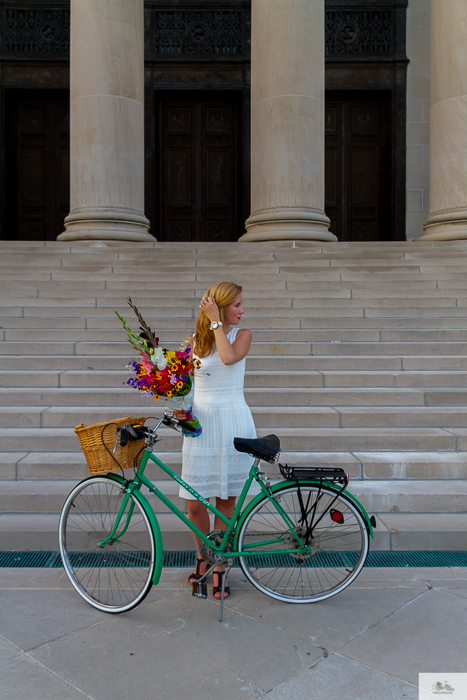 Julia Willard, Julie Willard, Julia Arias, Falling Off Bicycles, Nelson Atkins Museum of Art, Kansas City, Missouri, green bike, bike in KC, bike in Kansas City, bike in Paris