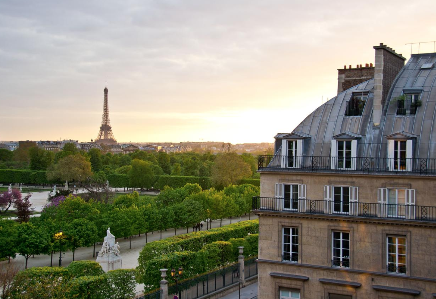 view of Eiffel Tower from Hôtel Regina Louvre