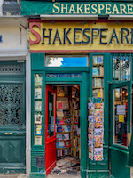 front of Shakespeare and co shop