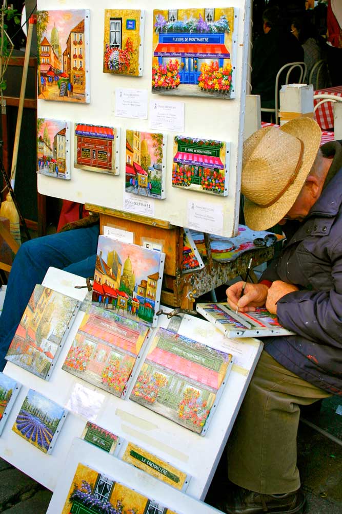 Falling Off Bicycles Place du Tertre Painter