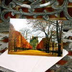 Louvre in Fall notecard by Julia Willard Falling Off Bicycles