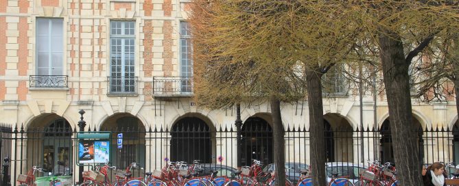 Place des Vosges, Paris, France, bikes